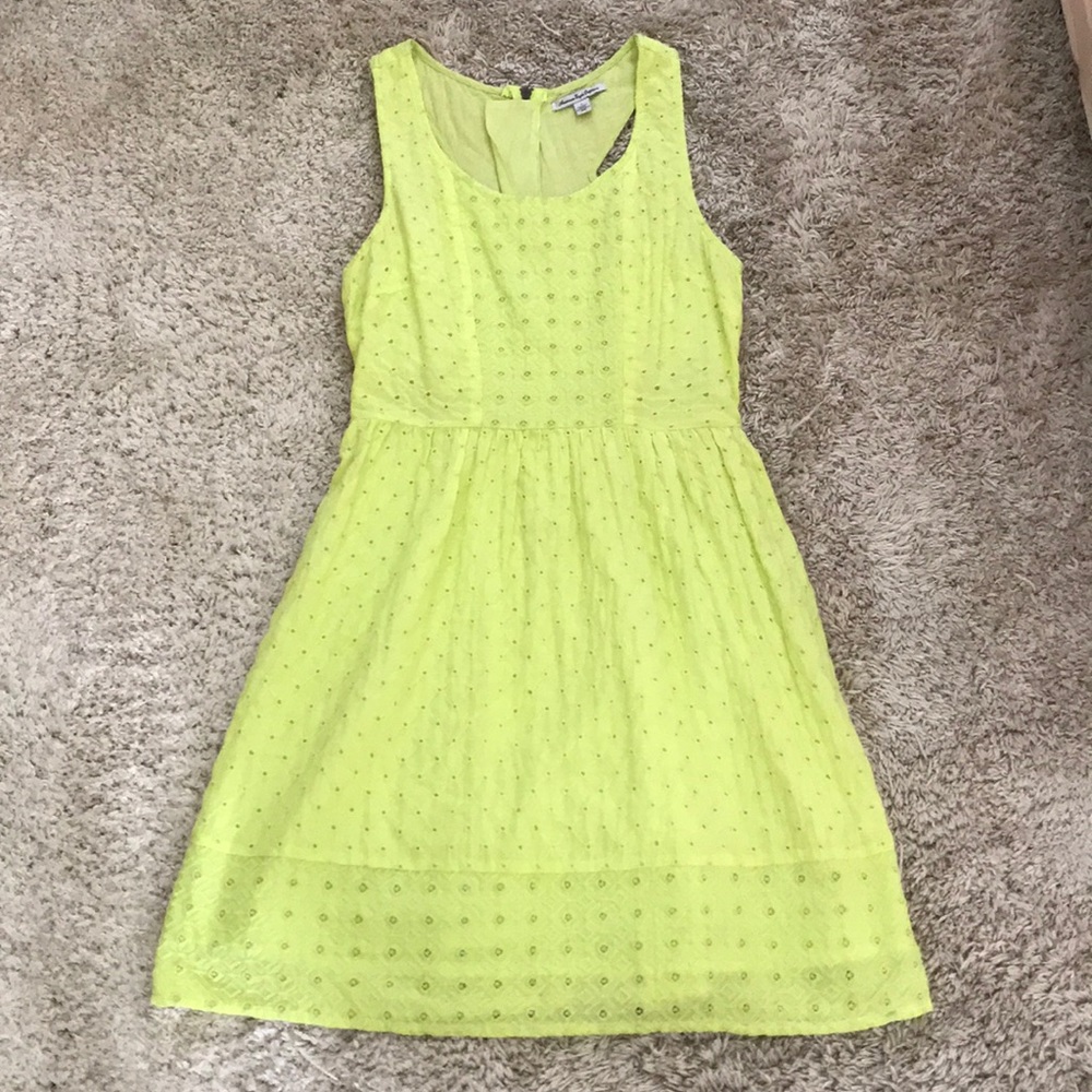 Neon Yellow Eyelet Dress